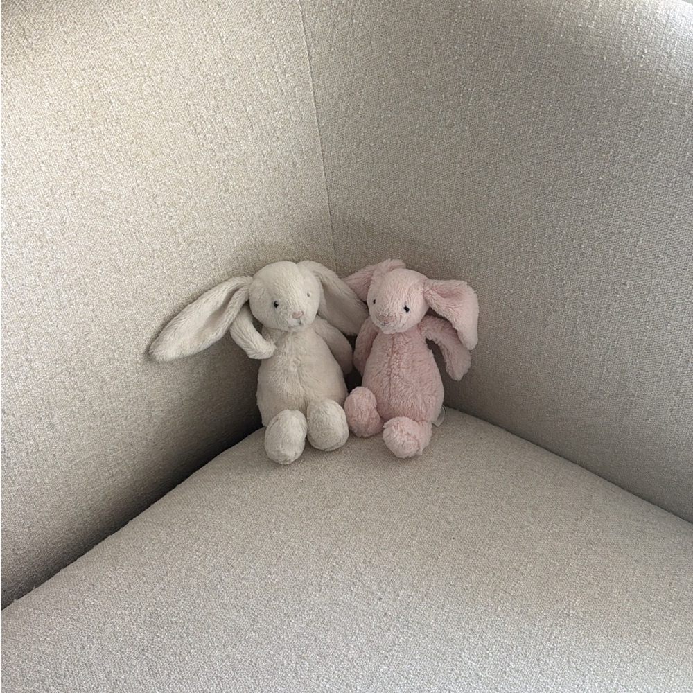 Two jellycat Bunnies